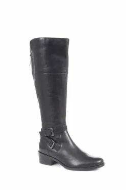 Jones Bootmaker Phoebe Kniehohe Lederstiefel Mit Weiter Wade, Schwarz -Winterschuhe Verkaufs-Shop 6930R2s3
