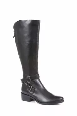 Jones Bootmaker Phoebe Kniehohe Lederstiefel, Schwarz -Winterschuhe Verkaufs-Shop 6932W2s3