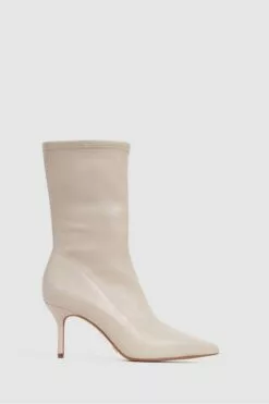 Reiss Caley Spitze Lederstiefel Mit Kitten-Heel-Absatz