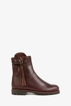 Lederstiefel Mit Wollfutter Und Quaste, Kastanienbraun