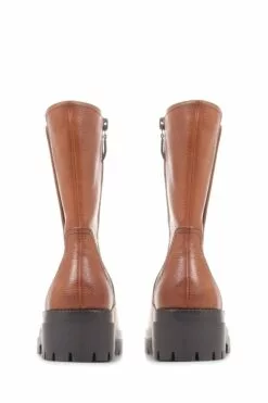 Jones Bootmaker Santina Hohe Chelsea-Lederstiefel, Braun -Winterschuhe Verkaufs-Shop D26962s4