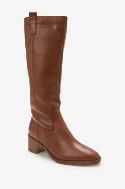 Next Forever Comfort Kniehoher Lederstiefel Mit Blockabsatz -Winterschuhe Verkaufs-Shop T80158s5